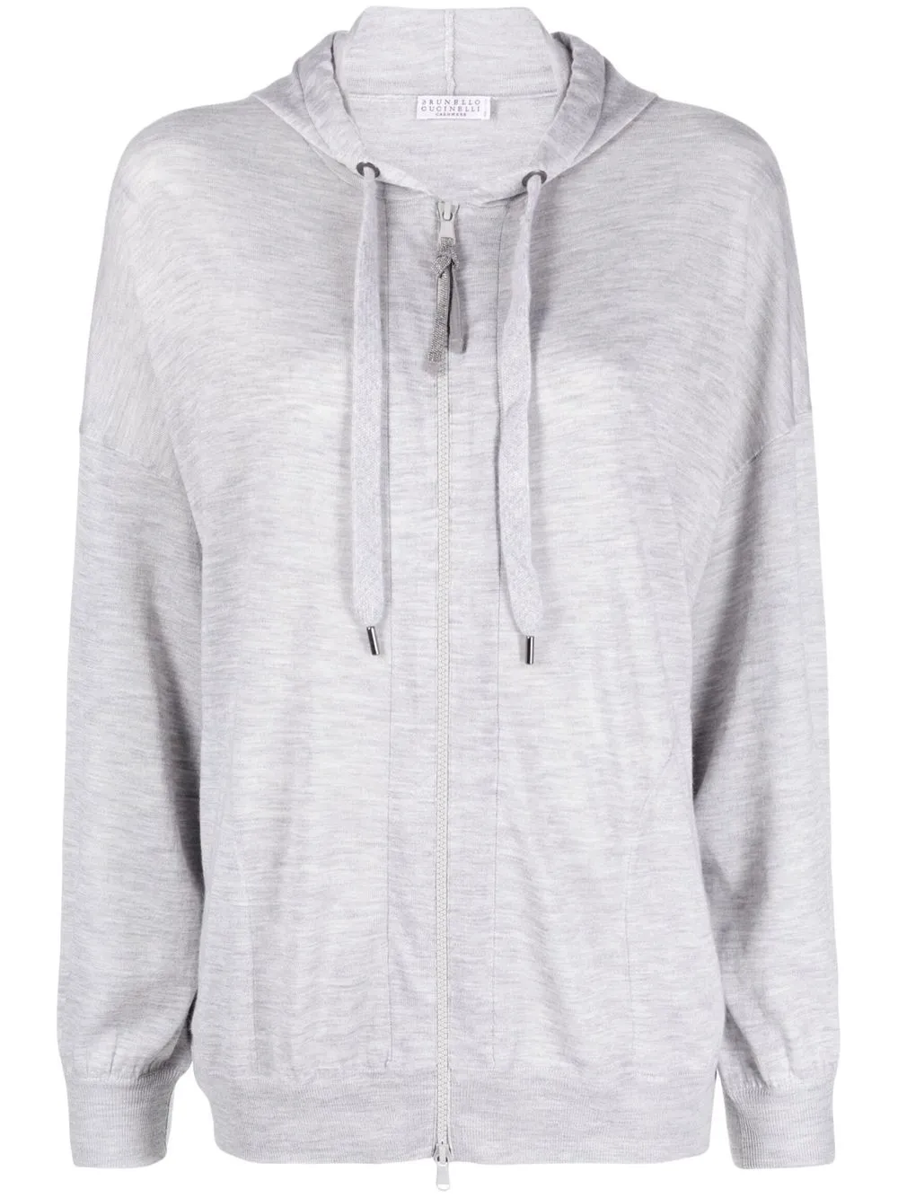 

Brunello Cucinelli zip-up drawstring hoodie - Grey