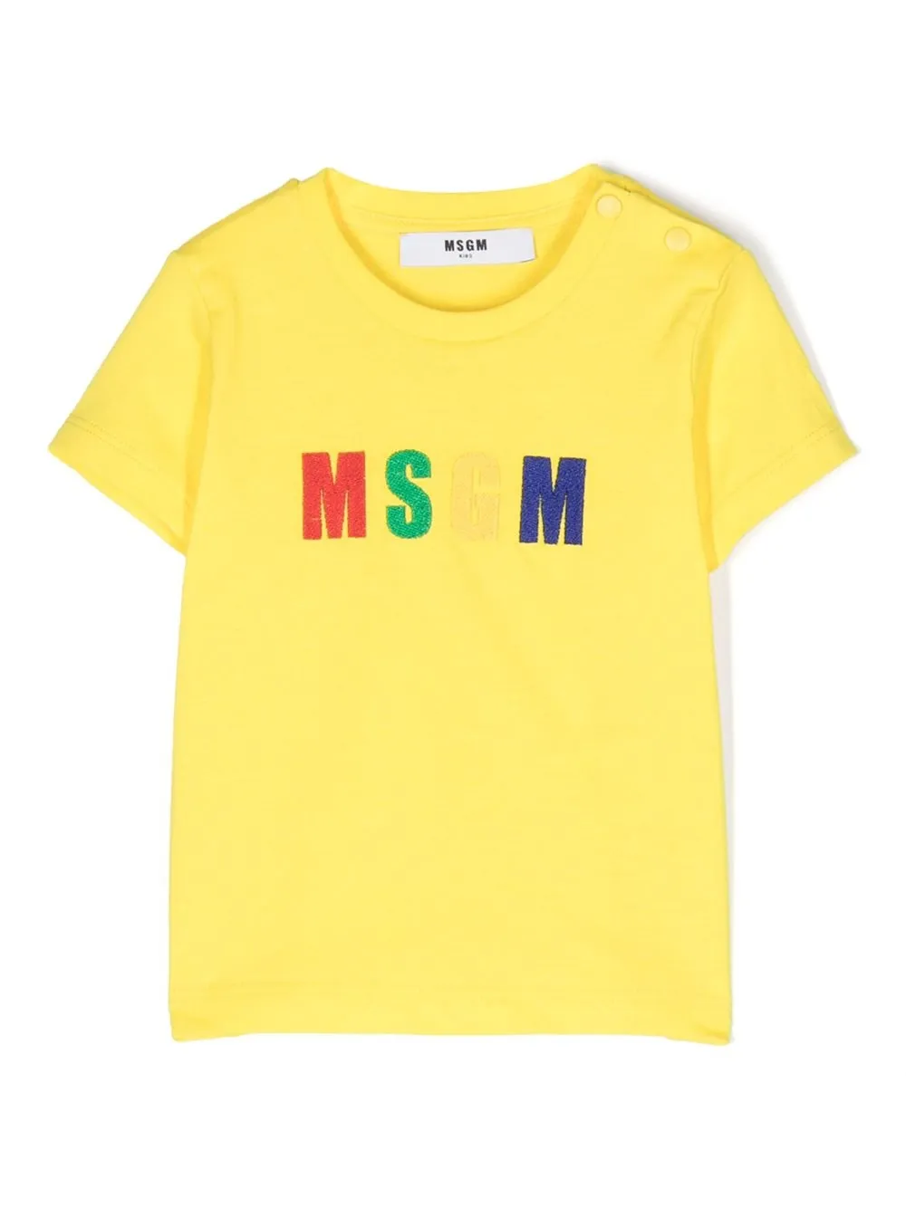 Msgm Babies' Logo-print Short-sleeved T-shirt In 黄色