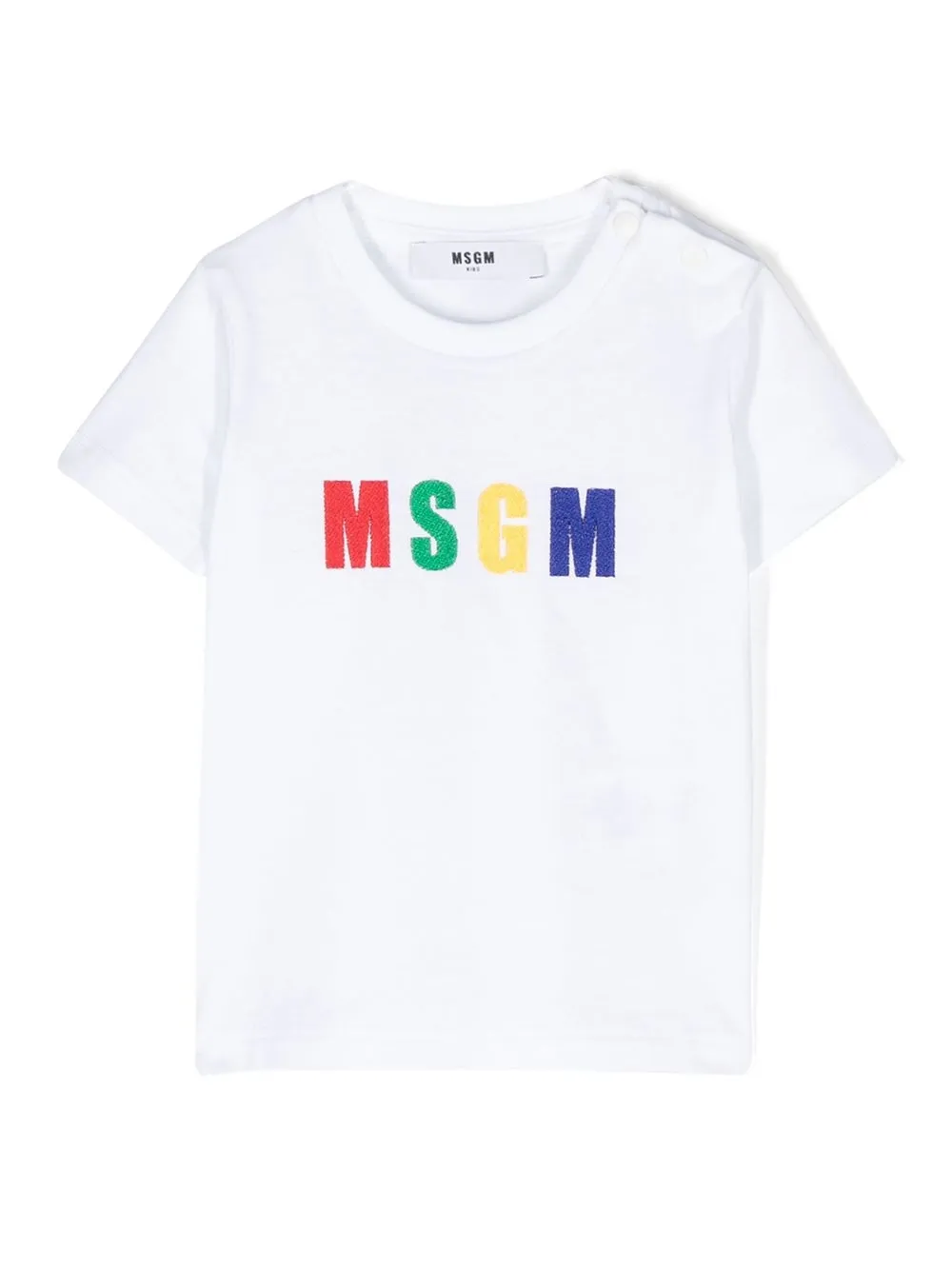 

MSGM Kids playera manga corta con logo estampado - Blanco