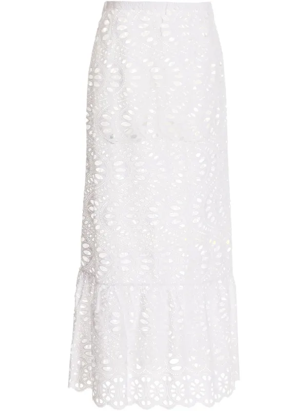 Giambattista Valli Macram Maxi Skirt in White