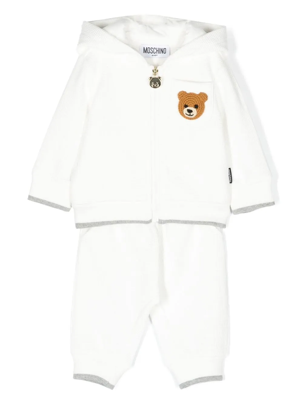 

Moschino Kids traje deportivo con motivo Teddy Bear - Blanco