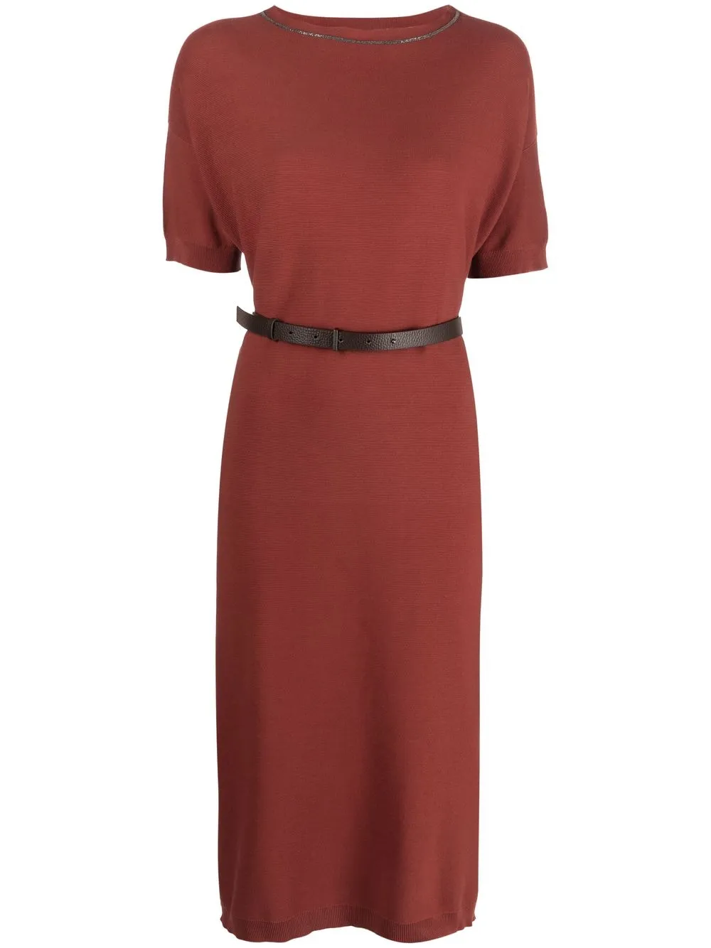 

Fabiana Filippi belted cotton midi dress - Red