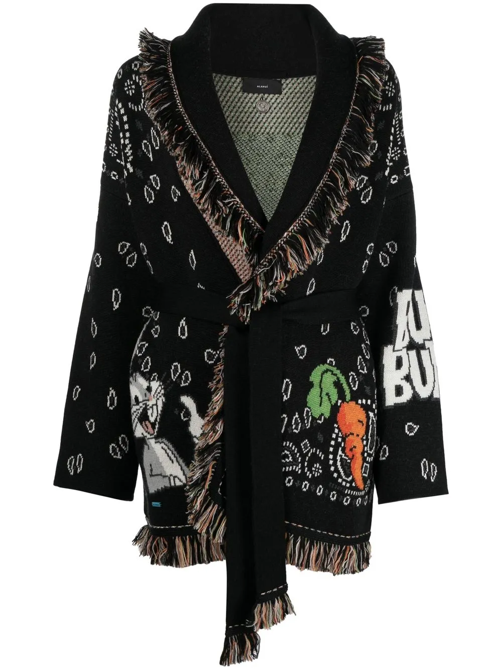 

Alanui Bugs Bunny Bandana jacquard cardigan - Black