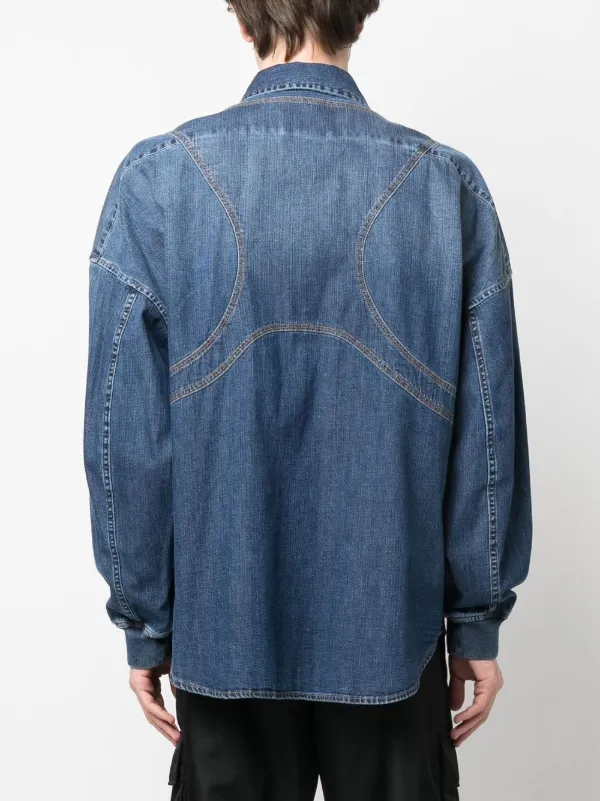 t*u様 Alexander McQueen 1996ss Denim shir Alexander McQueen long-sleeved Buttoned Denim Shirt | Blue
