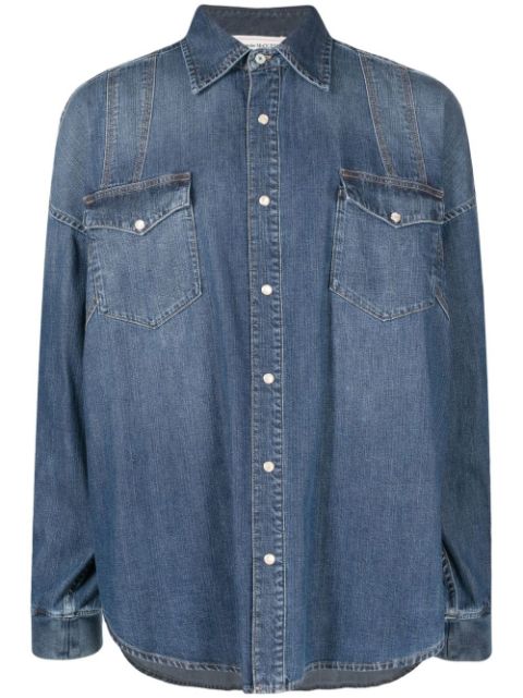 Alexander McQueen long-sleeved buttoned denim shirt Men