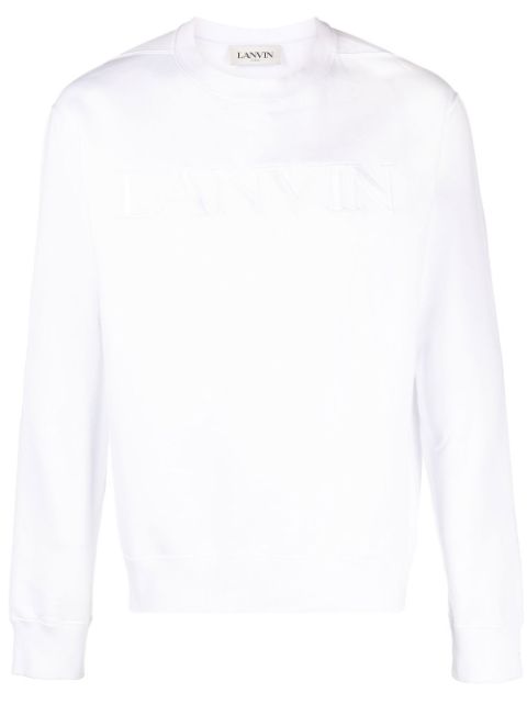 Lanvin White Embroidered Logo Sweatshirt Men