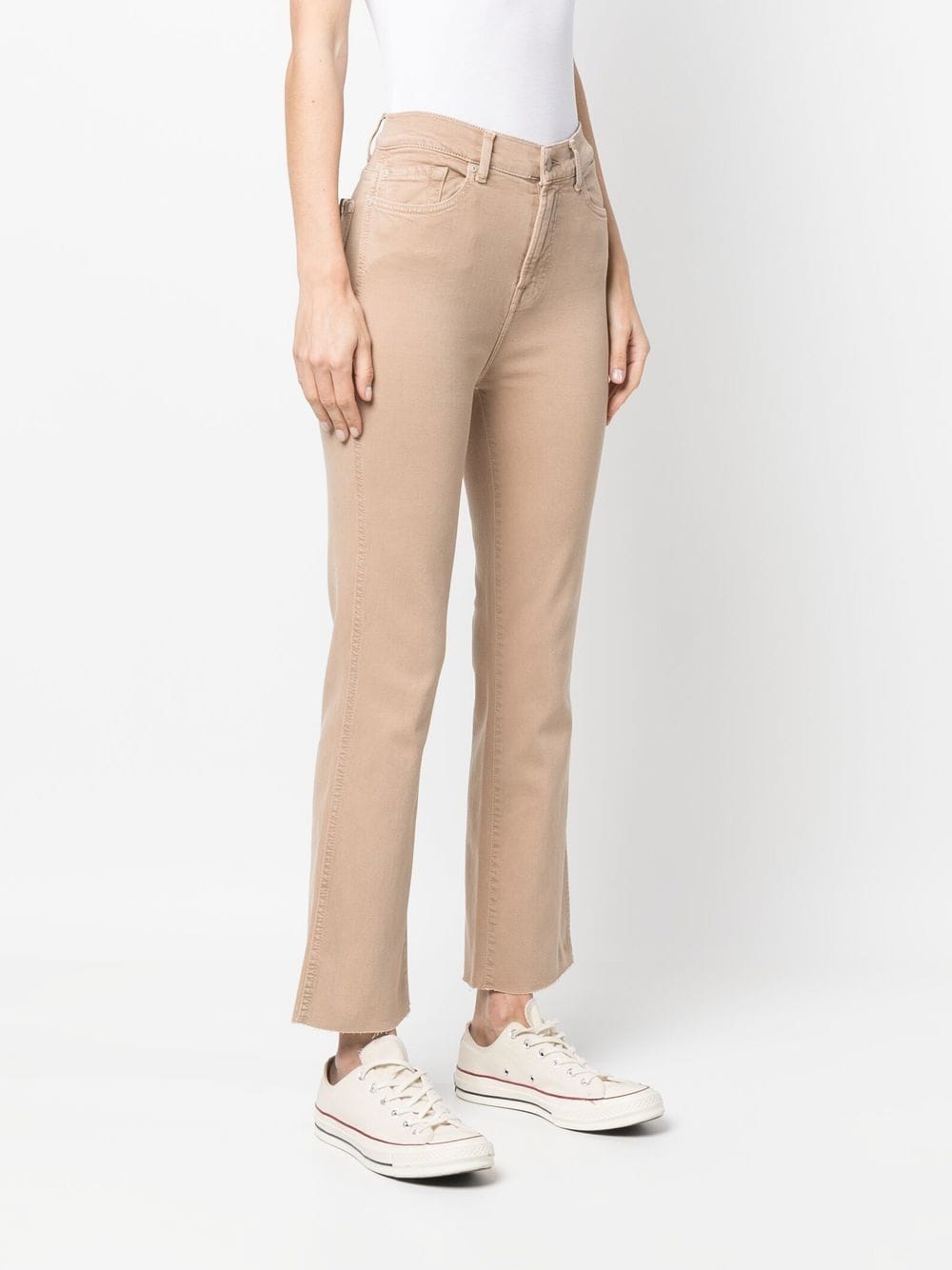 Shop 7 For All Mankind Bootcut Slim-fit Jeans In Neutrals