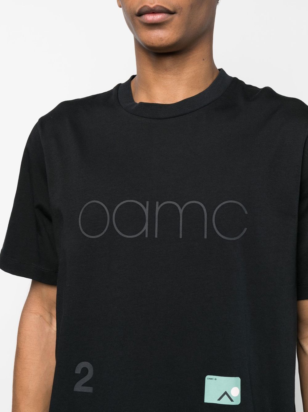 Shop Oamc Logo-print T-shirt In 黑色