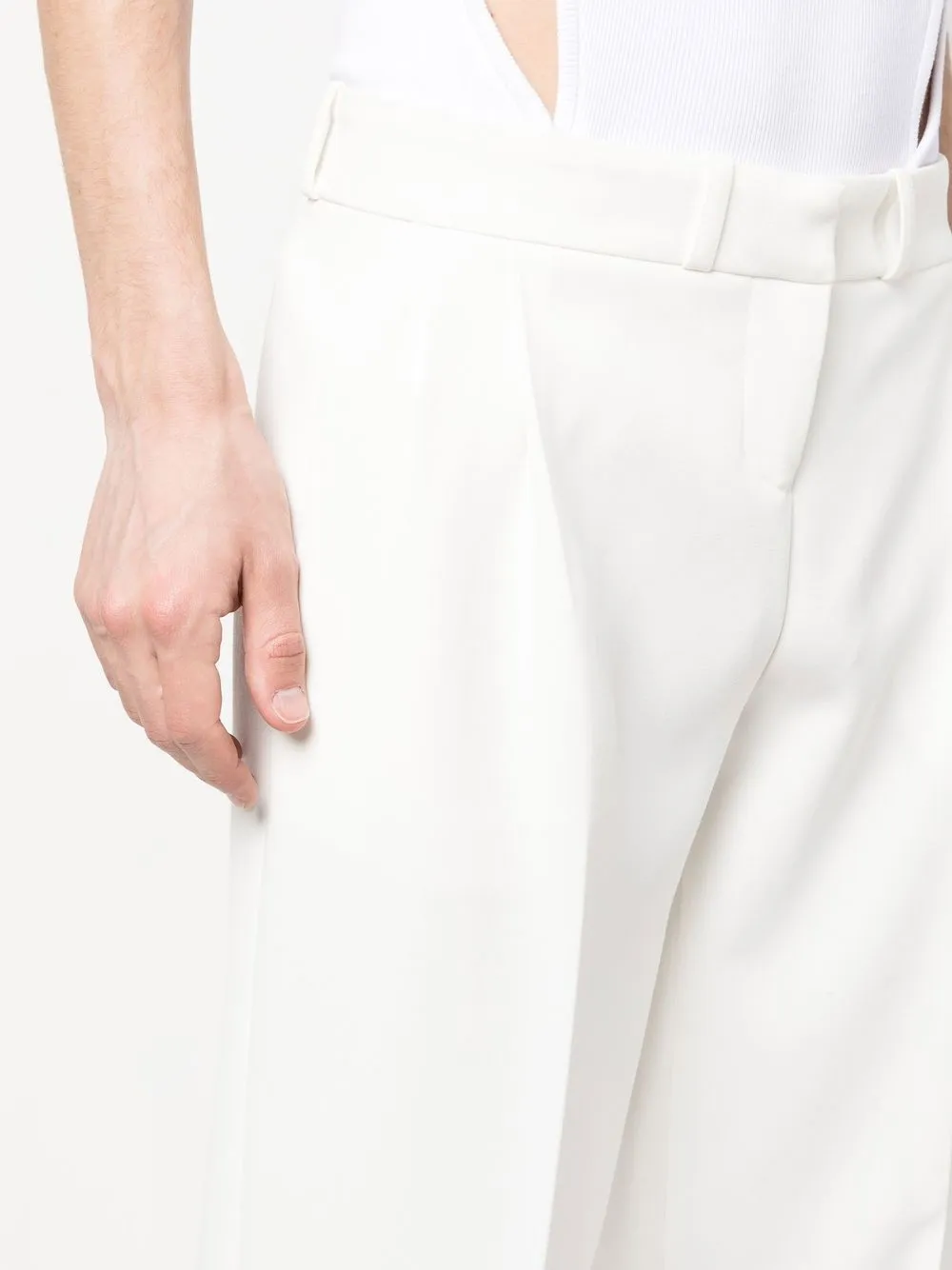 Coperni Pressed-crease Tailored Trousers In White