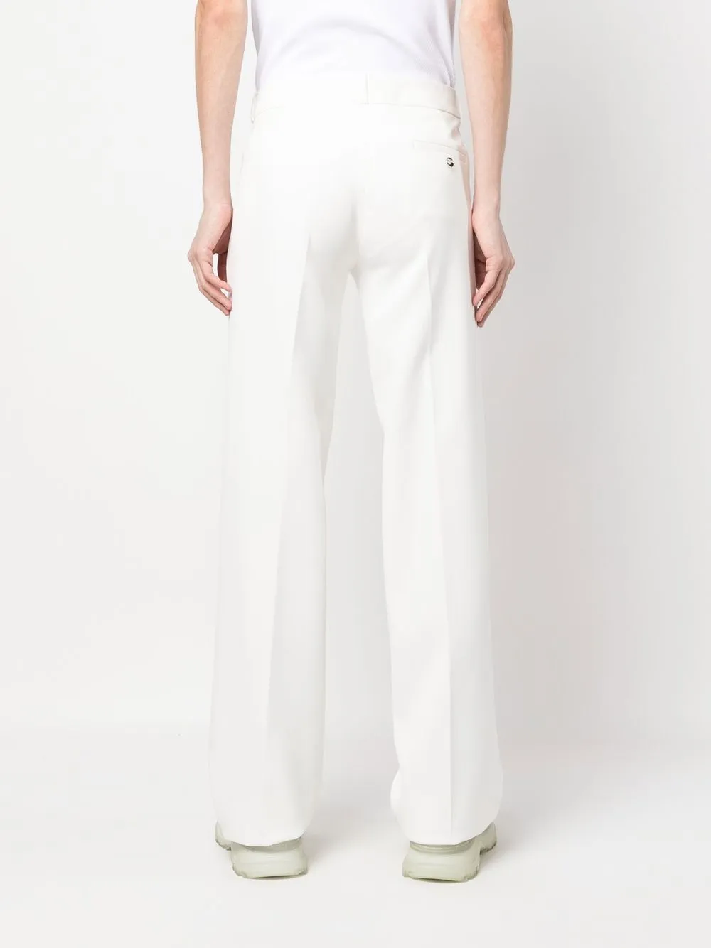 Coperni Pressed-crease Tailored Trousers In White