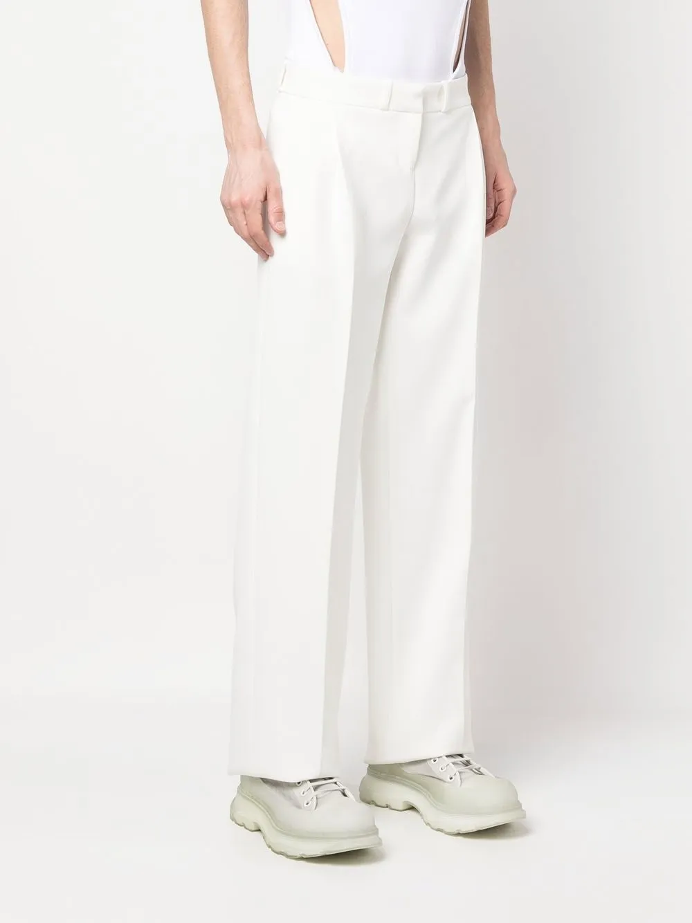 Coperni Pressed-crease Tailored Trousers In White