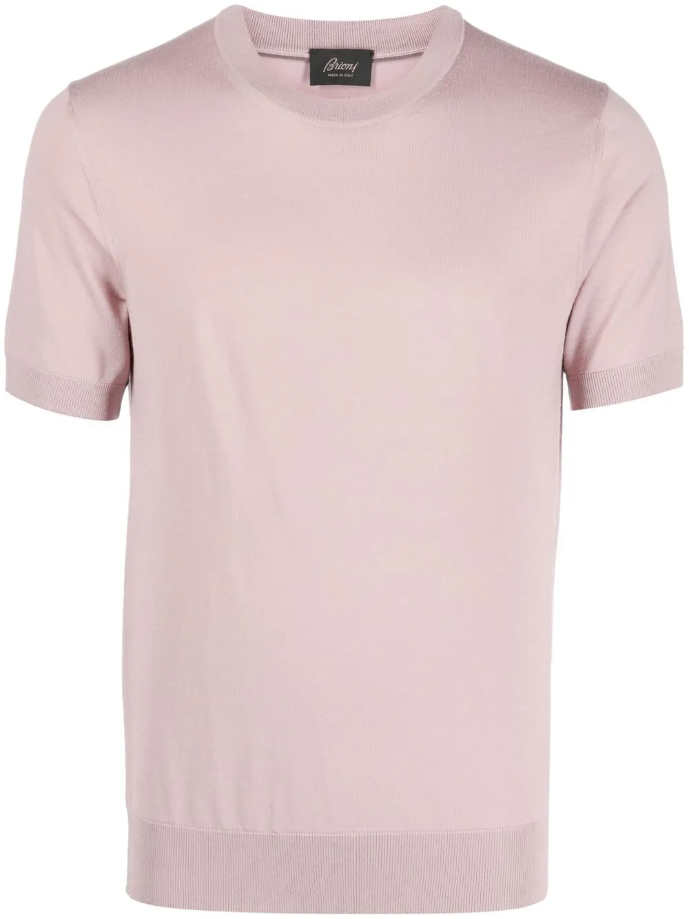 

Brioni fine-knit short-sleeve T-shirt - Pink