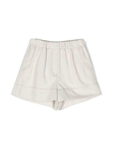 Brunello Cucinelli Kids shorts con tiro alto