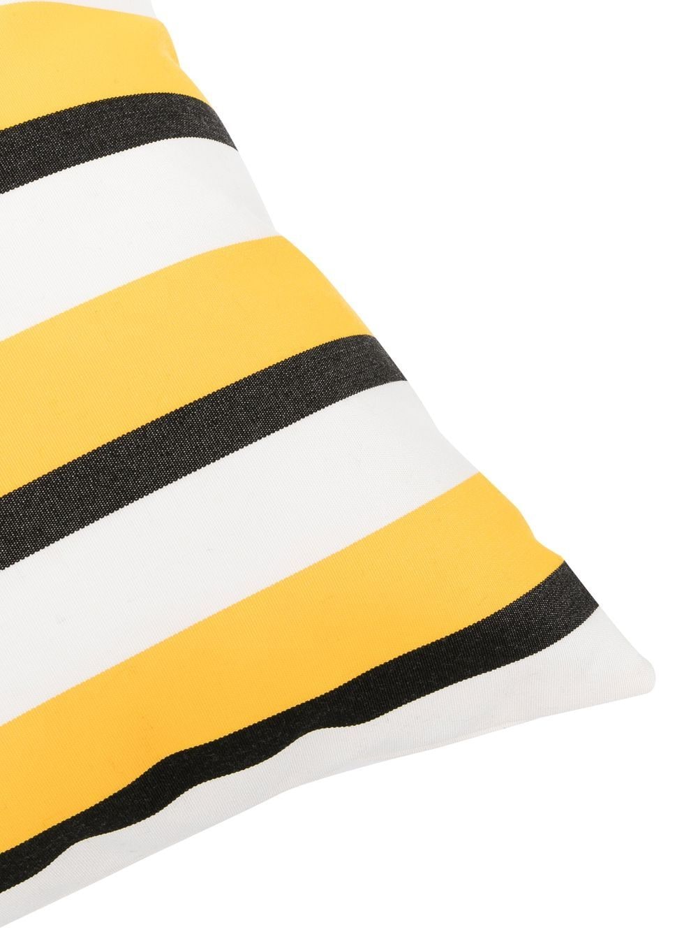 Shop Fornasetti Stripe-print Square Cushion In Yellow