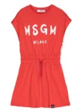 MSGM Kids logo-print short-sleeve T-shirt dress - Red