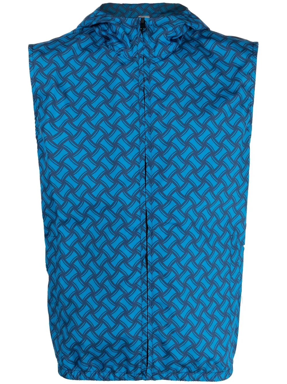 

Drumohr geometric-print hooded gilet - Blue