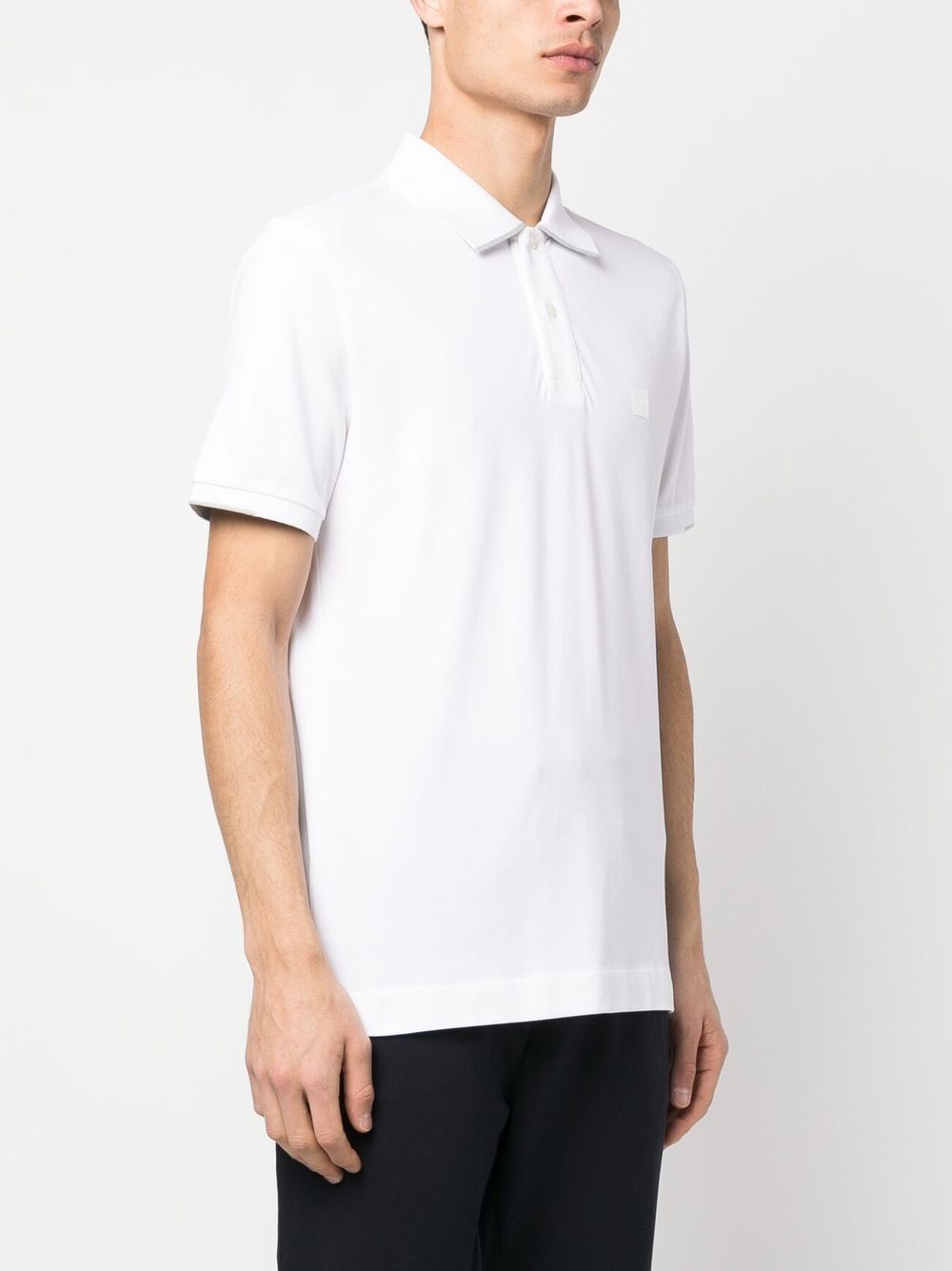 Shop C.p. Company Logo-embroidered Polo Shirt In Weiss