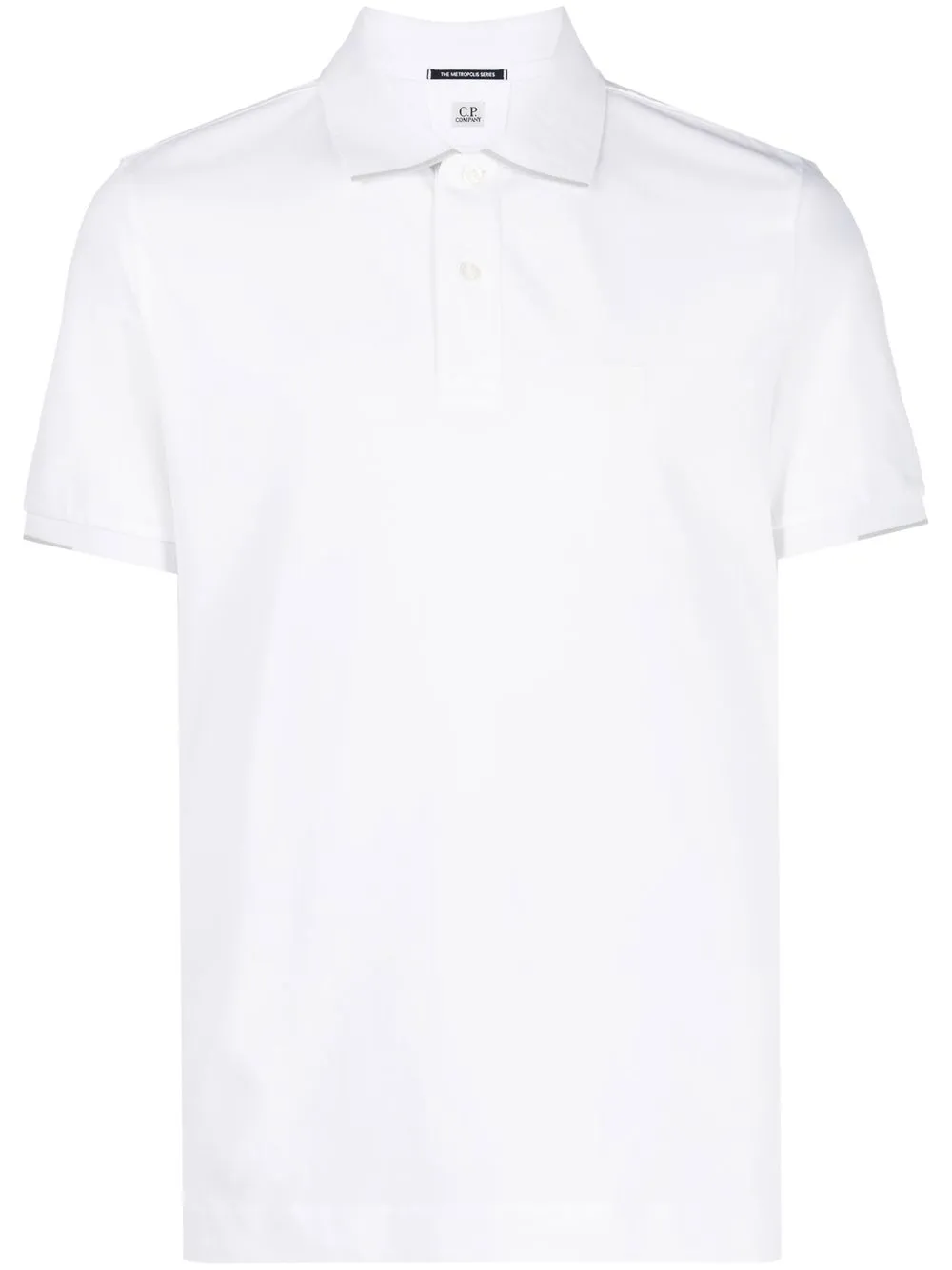 Shop C.p. Company Logo-embroidered Polo Shirt In Weiss