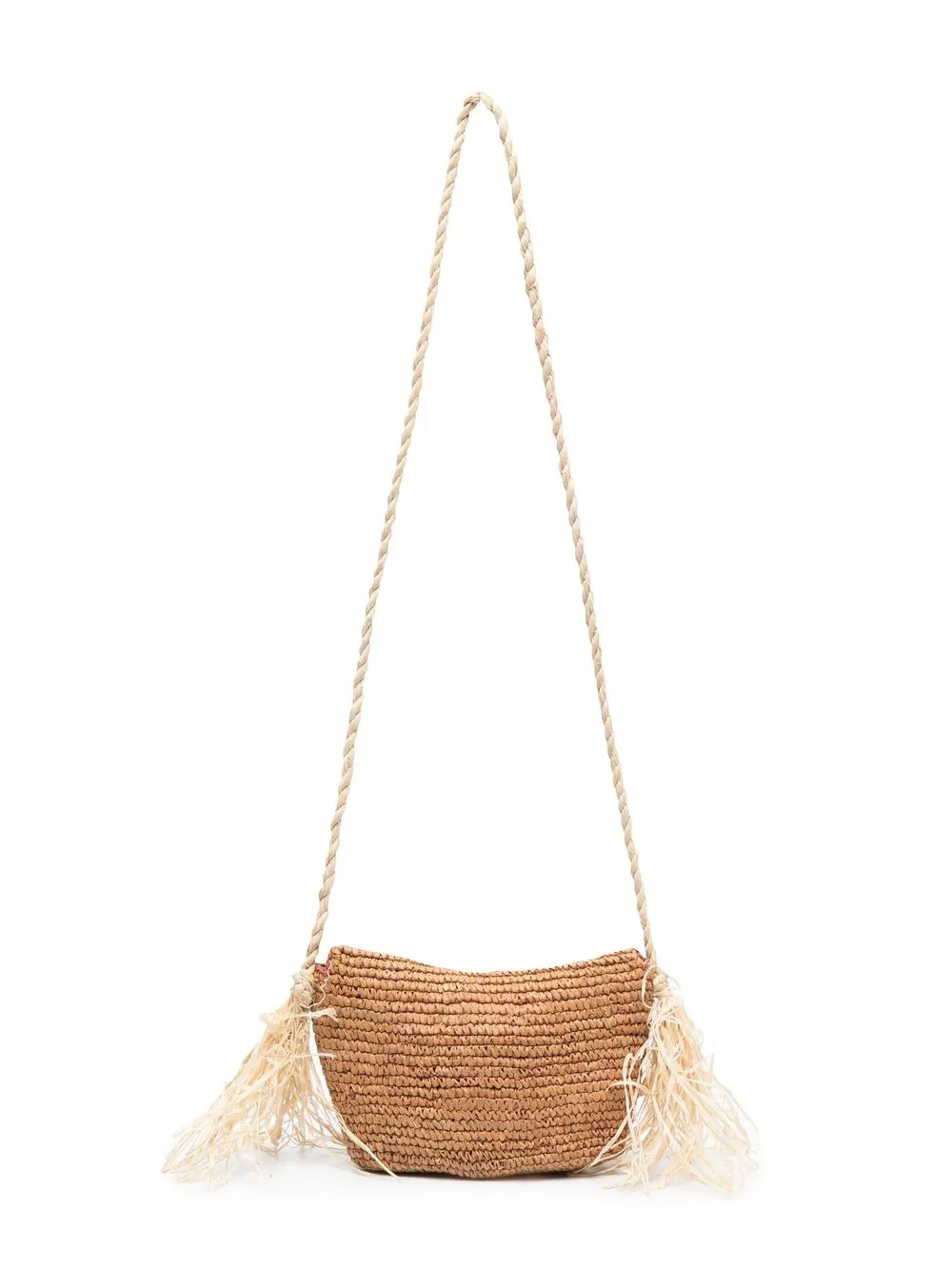 Bonpoint Floral-appliqué Woven Shoulder Bag In Neutrals