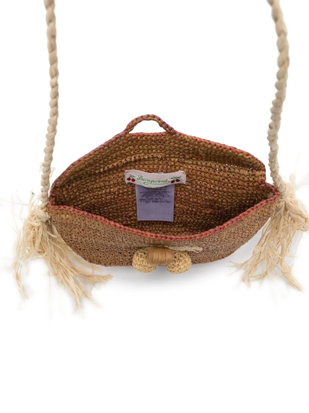 Bonpoint Floral-appliqué Woven Shoulder Bag In Neutrals