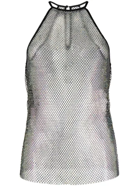 Patrizia Pepe - crystal-embellished mesh top