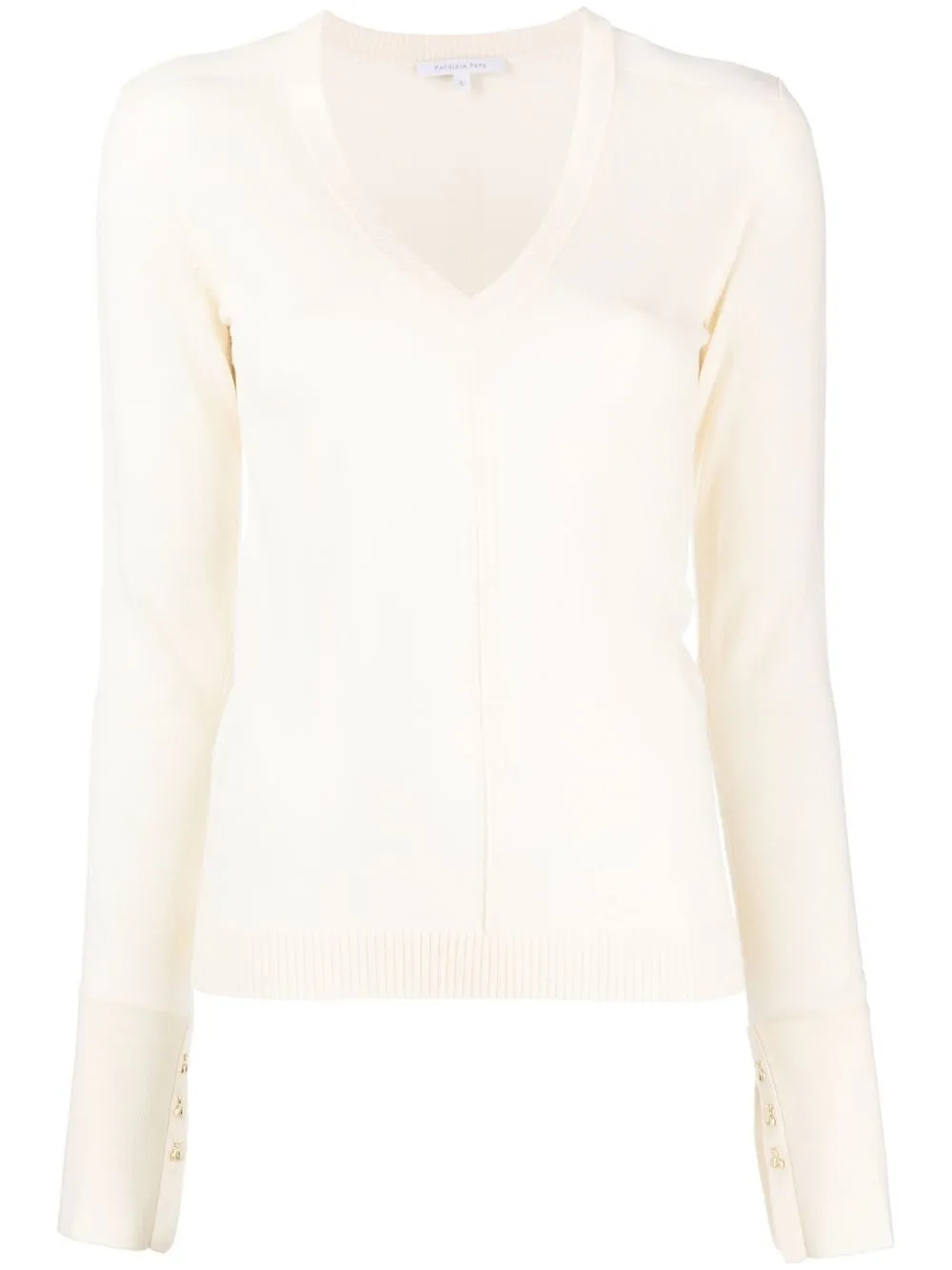 

Patrizia Pepe organic-wool V-neck jumper - Neutrals