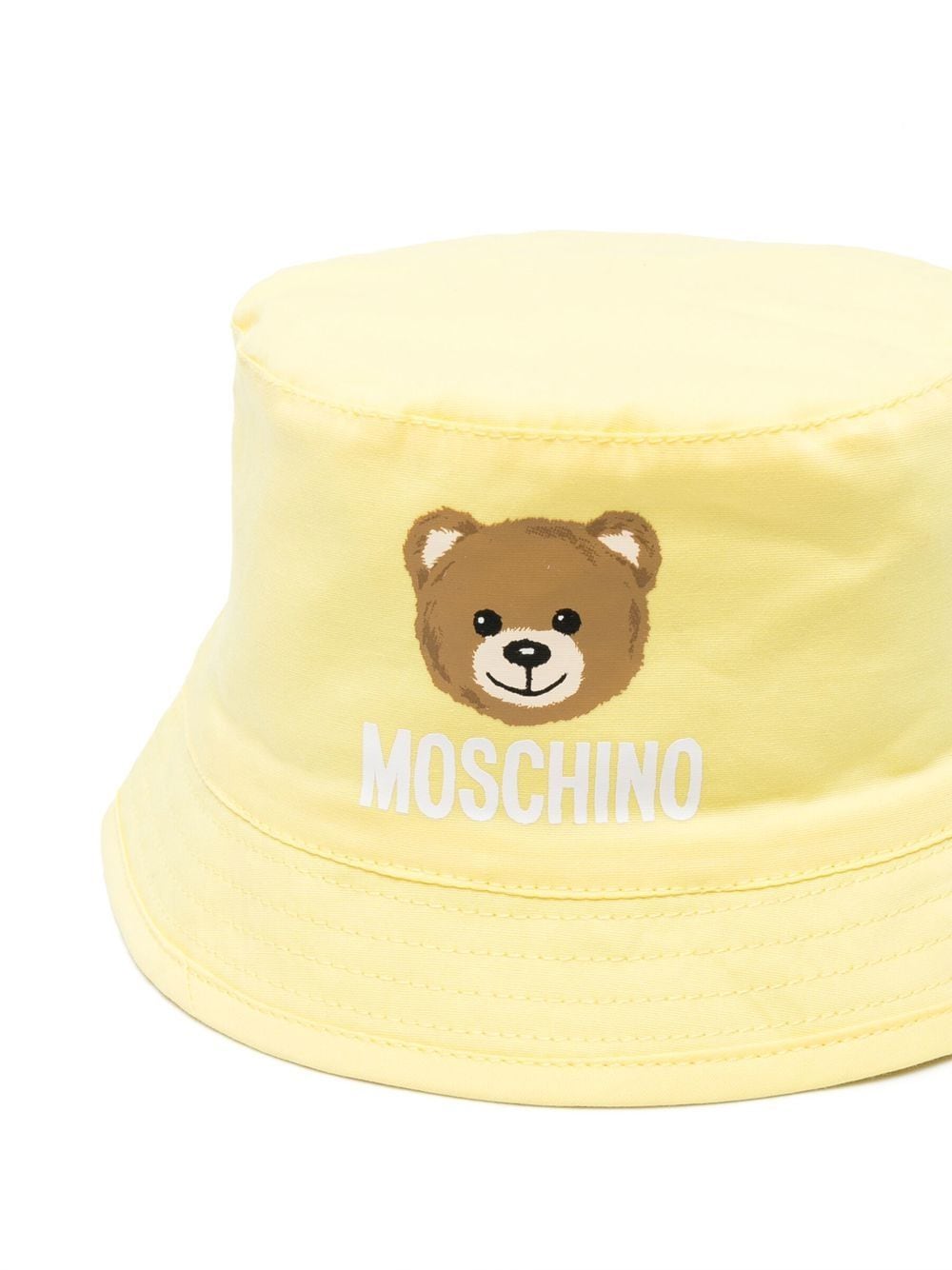 Moschino Kids Vissershoed met teddybeerpatch - Geel