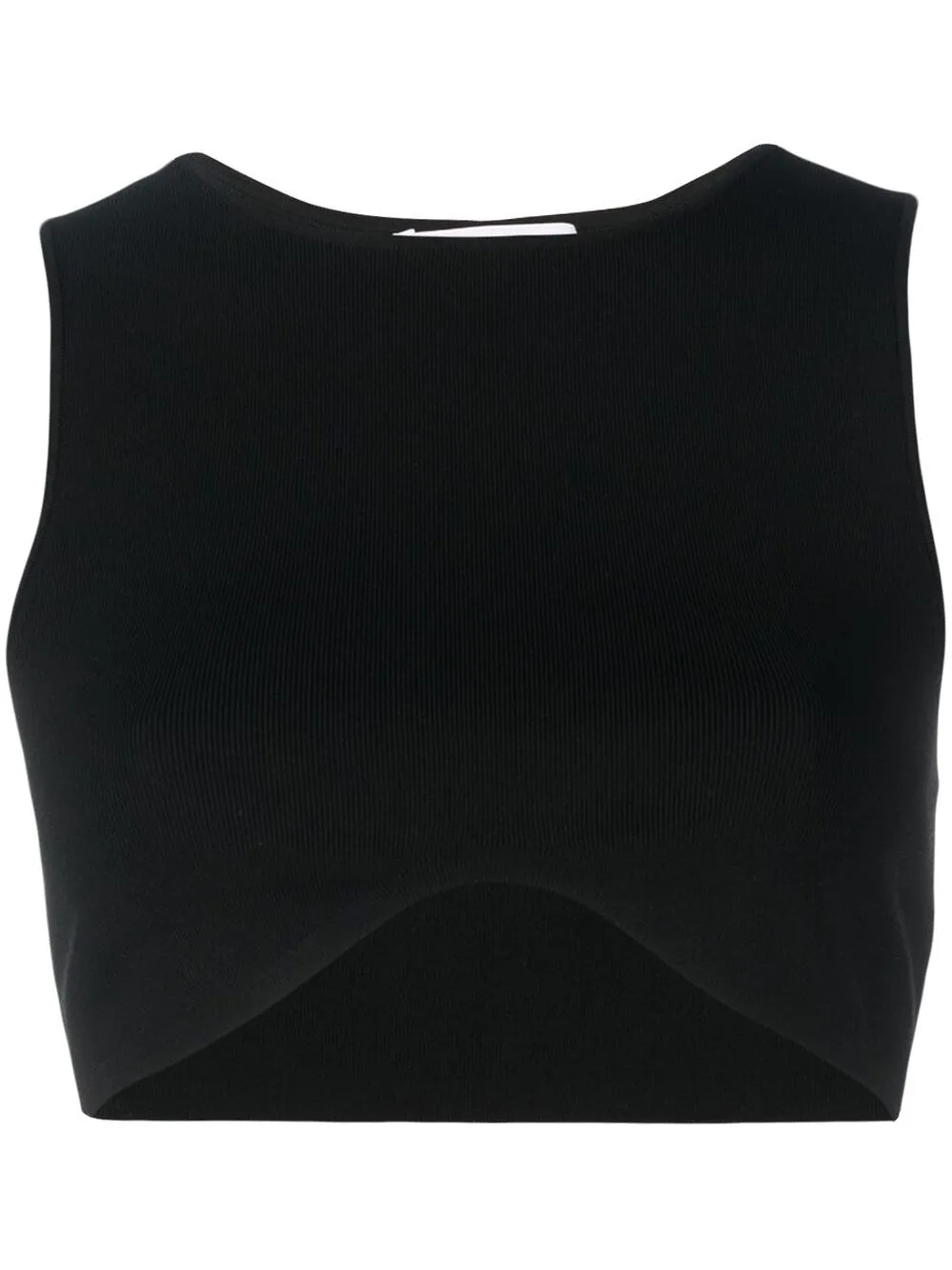 

Patrizia Pepe ribbed knitted cropped top - Black