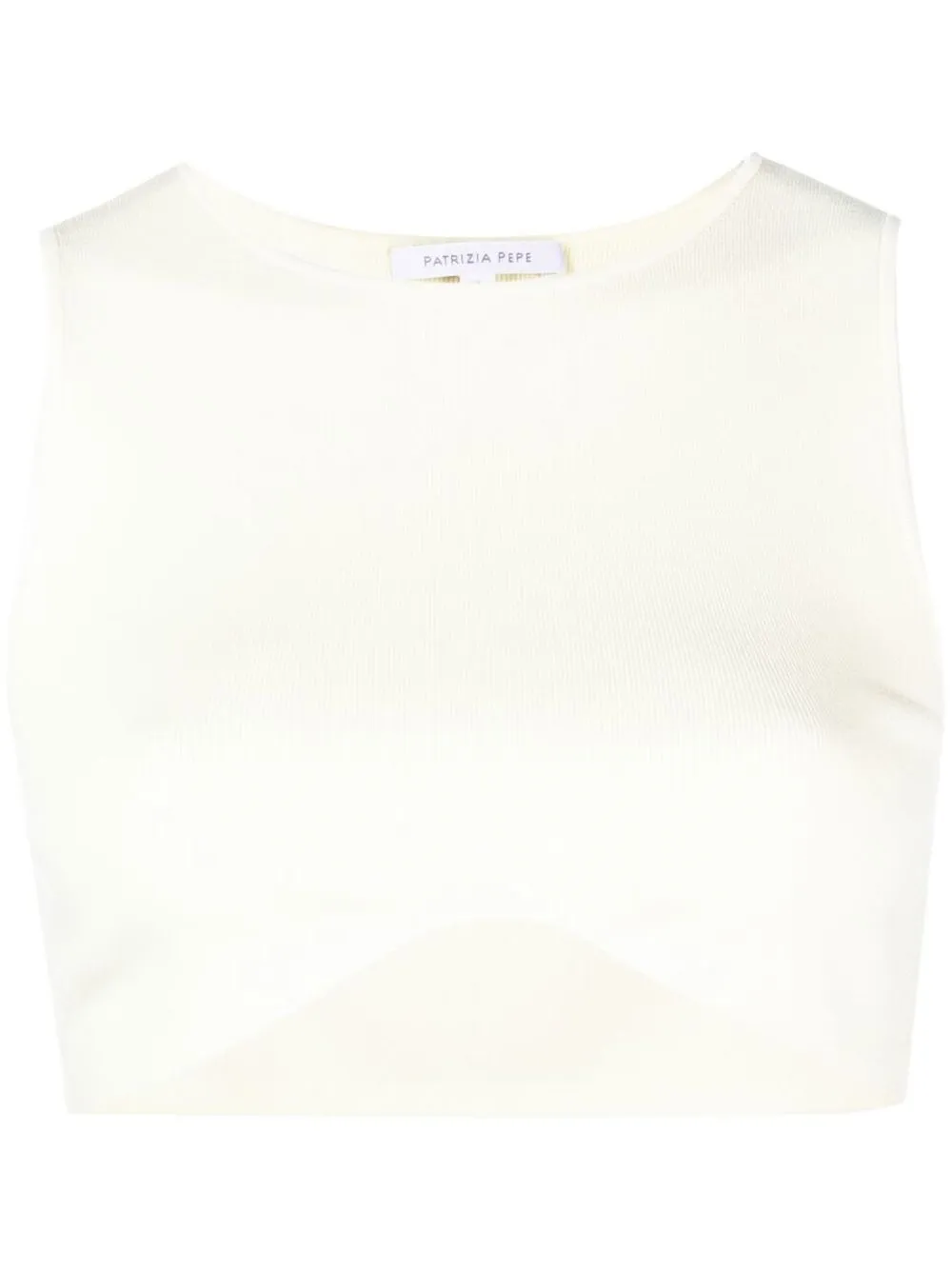 

Patrizia Pepe ribbed knitted cropped top - Yellow