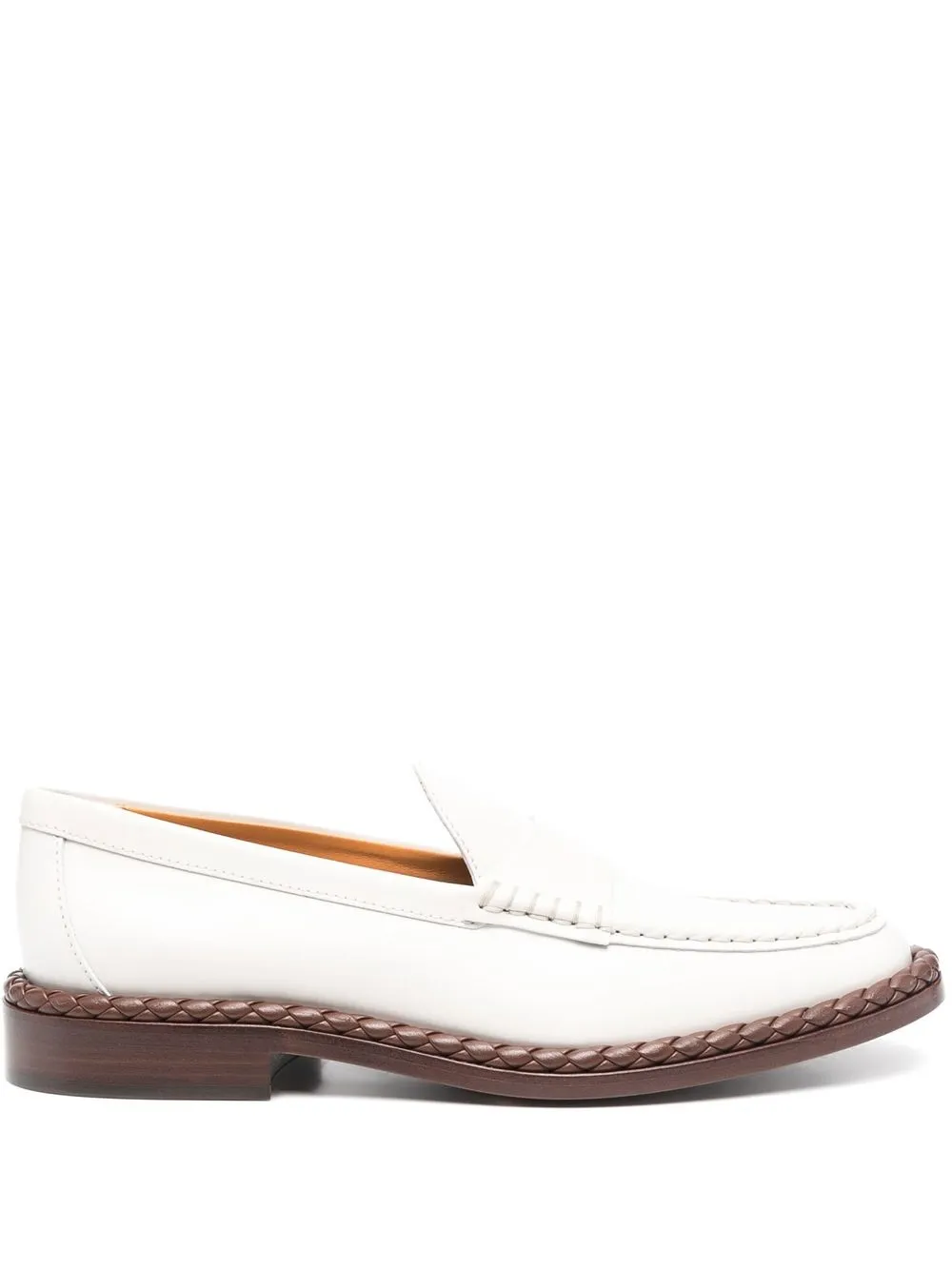 

Tod's leather almond-toe loafers - White