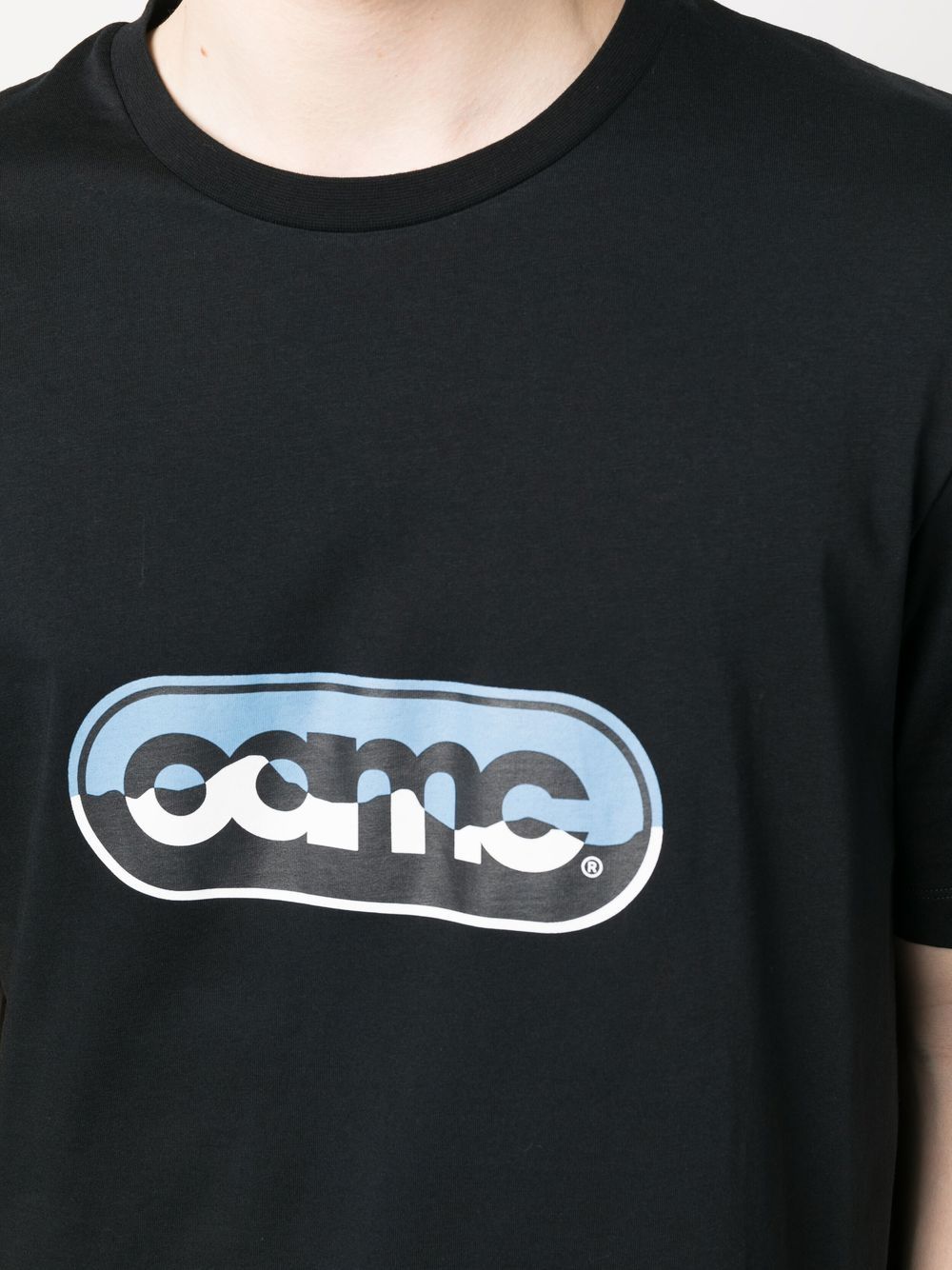 Shop Oamc Logo-print T-shirt In Black