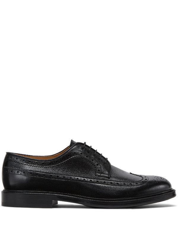 Mens black best sale brogue shoes