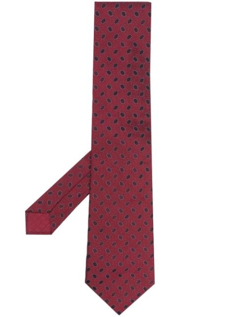 Hermès - 2000s pre-owned geometric pattern silk necktie