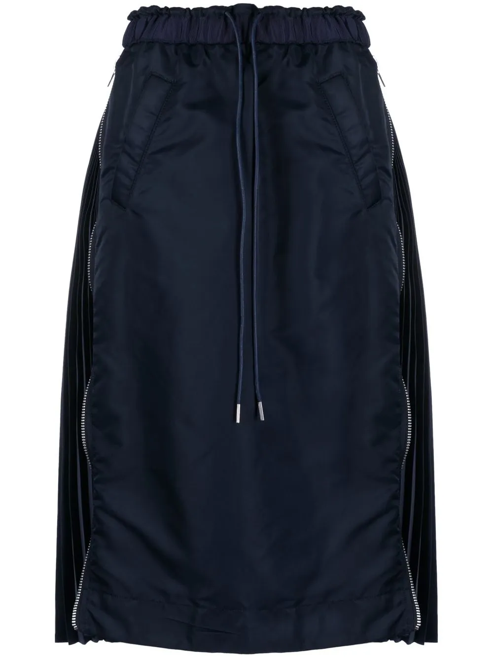 

sacai drawstring-waist midi skirt - Blue