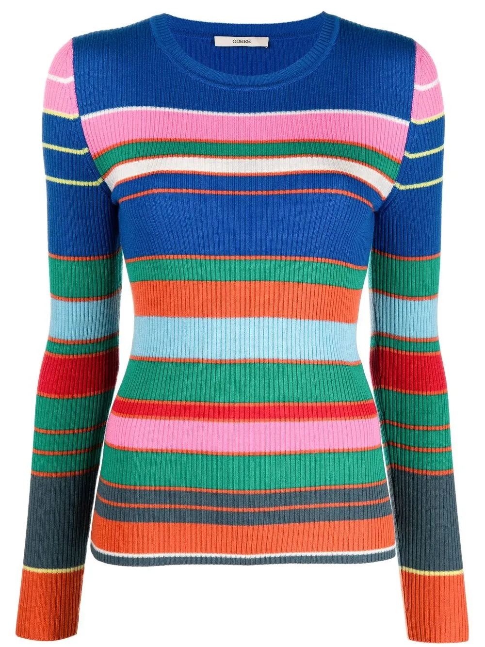 

Odeeh colour-block virgin wool jumper - Blue