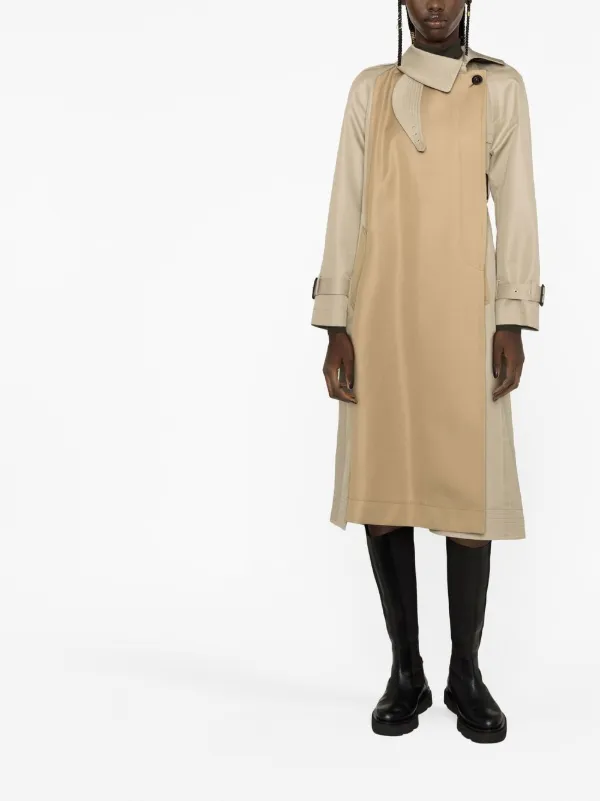 Sacai バイカラー コート | ブラウン | FARFETCH JP