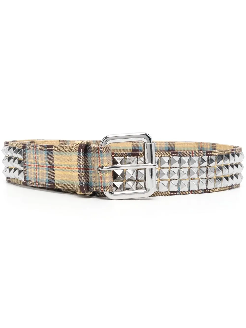 

Collina Strada plaid-check print belt - Yellow