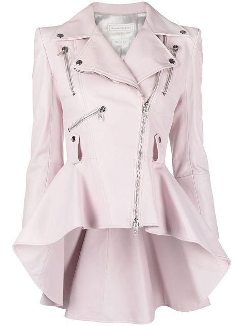Alexander McQueen peplum leather biker jacket