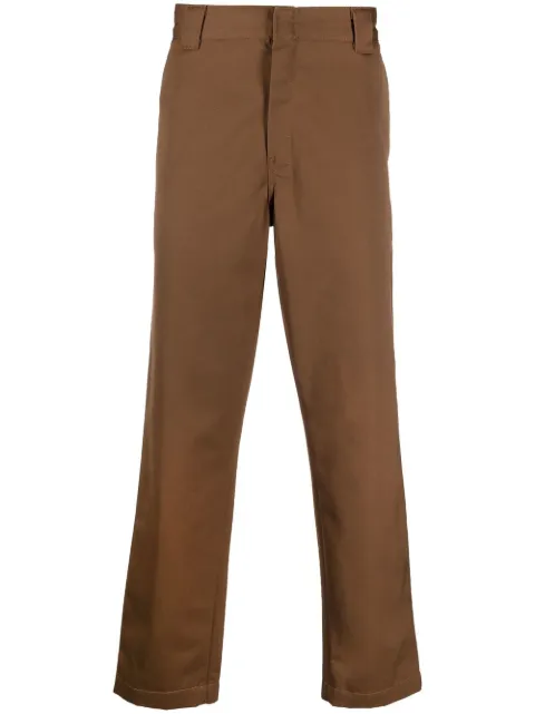 logo-patch straight-leg trousers