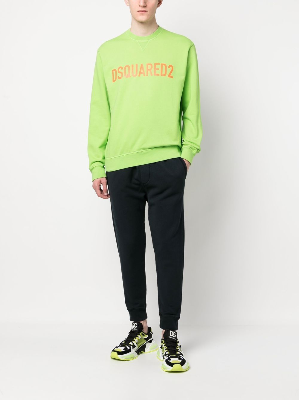 Dsquared2 Sweater met logoprint - Groen