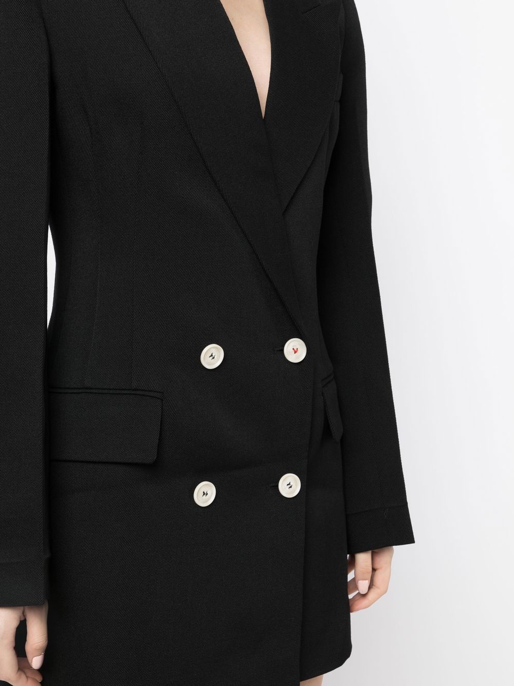 Shop Victoria Beckham Double-breasted Dress Blazer In Schwarz