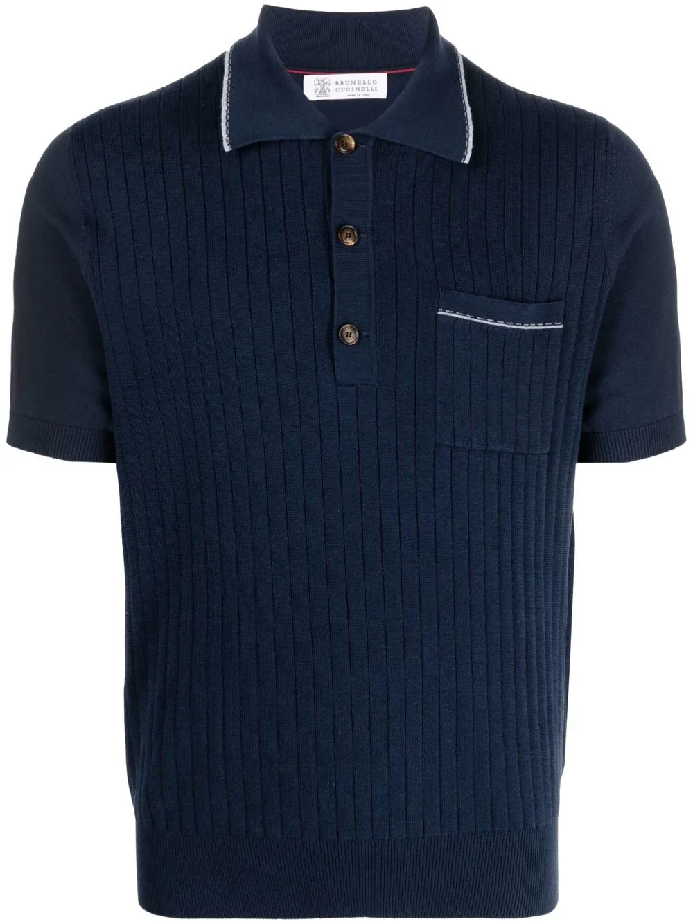 

Brunello Cucinelli playera tipo polo manga corta - Azul