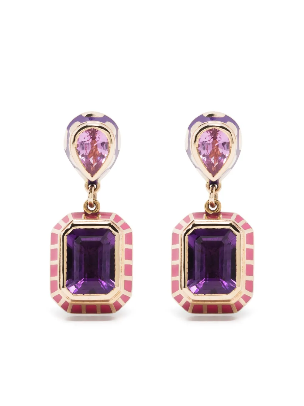 Alice Cicolini 18kt Candy Lacquer Gelbgoldohrringe Mit Edelsteinen In Gold