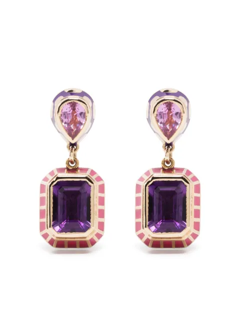 Alice Cicolini 18kt yellow gold Candy Lacquer multi-stone drop earrings