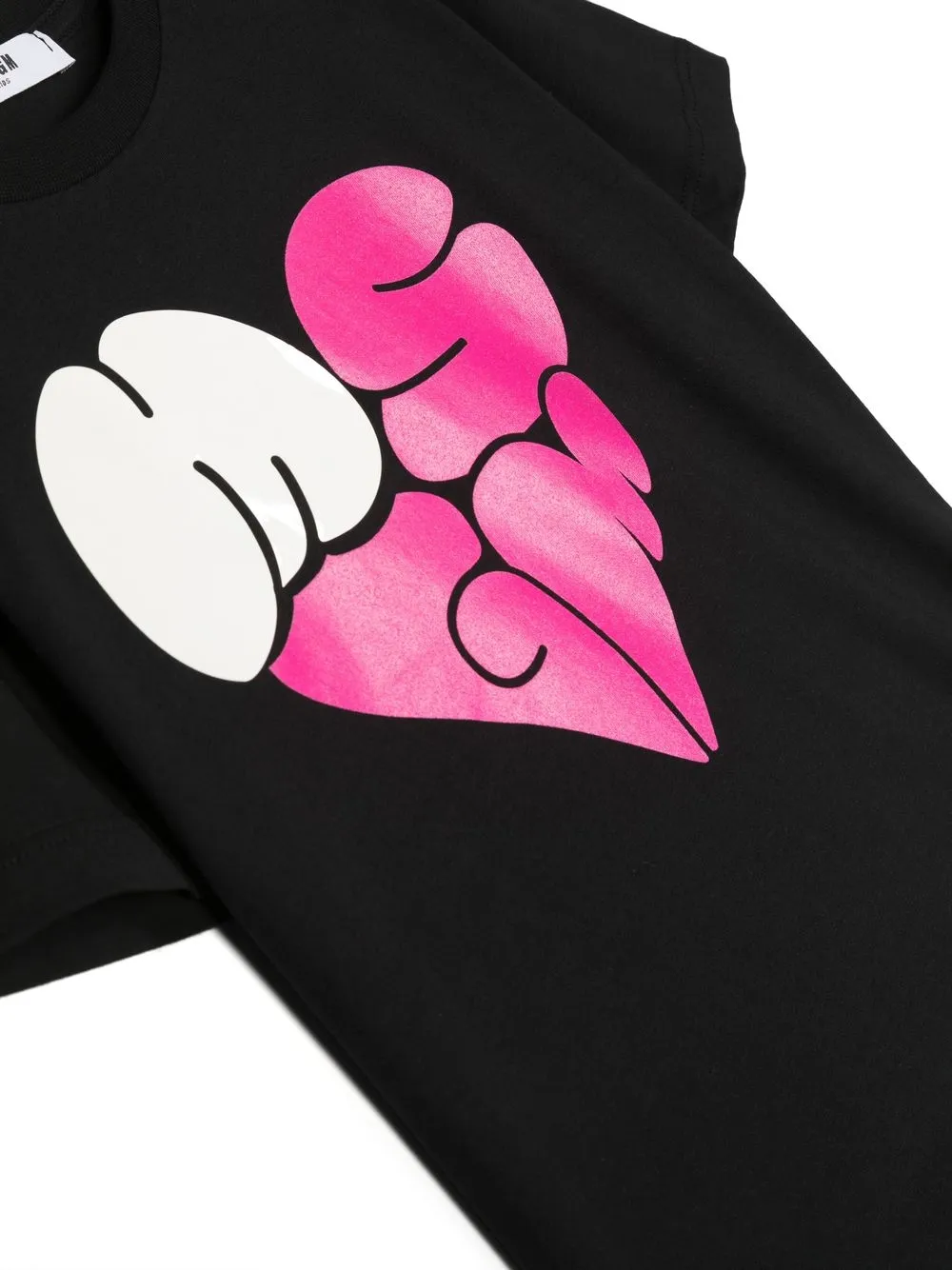 Msgm Embroidered-logo Cotton T-shirt In Black