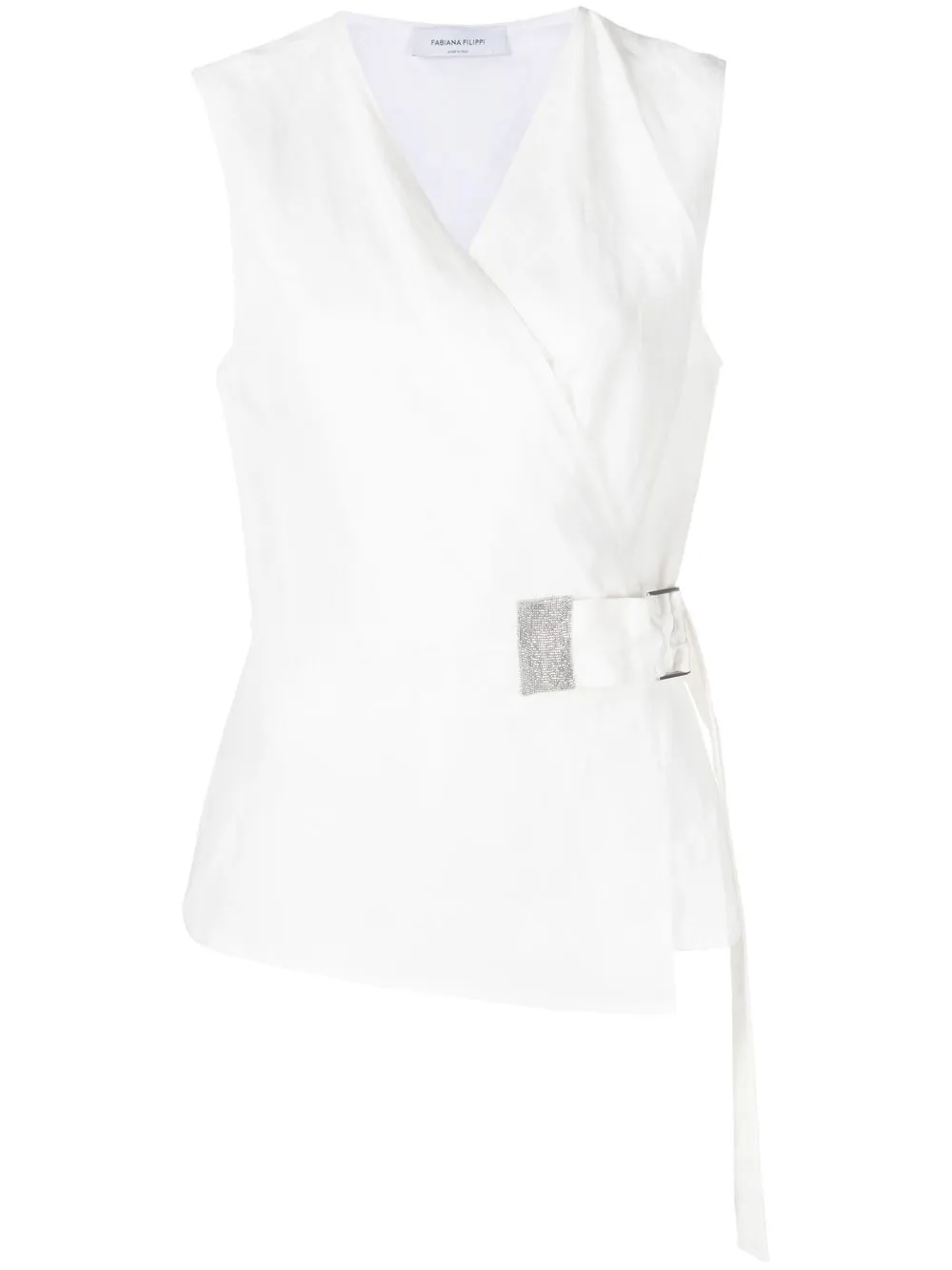 Fabiana Filippi Embellished Wrap Blouse In White