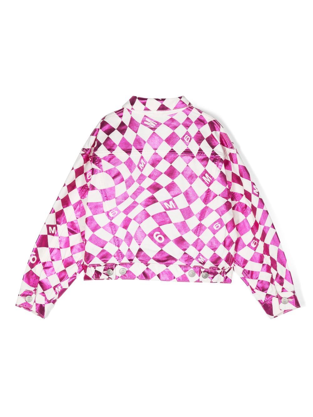 MM6 Maison Margiela Kids Geruit jack - Roze