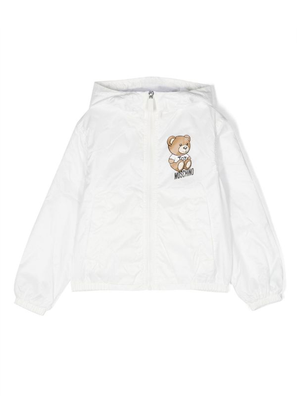 White teddy bear hot sale jacket with hood