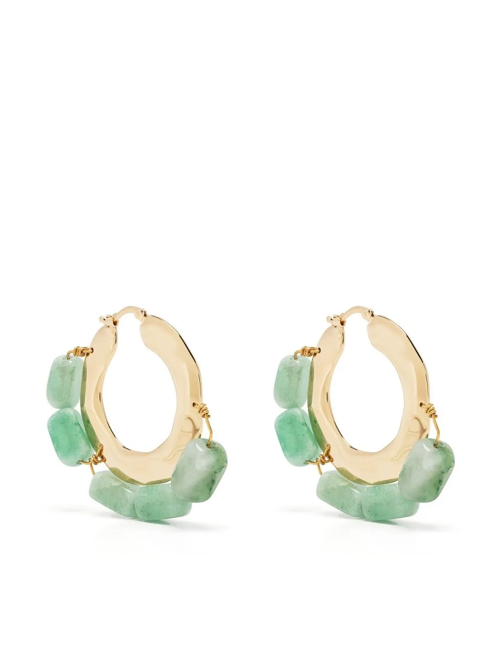 

Jil Sander crystal-embellished hoop earrings - Green