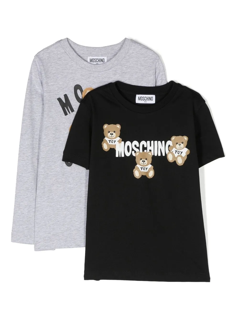 

Moschino Kids pack de dos playeras con logo - Gris